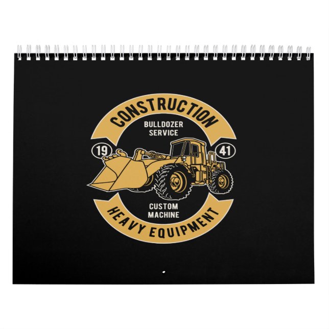 Calendario equipo pesado de construcción de topadoras (Tapa)