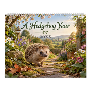Calendario Erizo Lindo Jardín a Través de las Estaciones