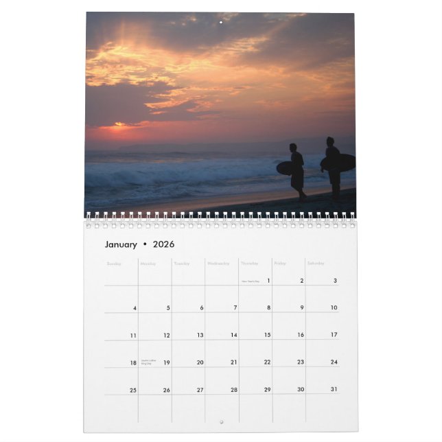 Calendario Escenas de la playa (Jan 2026)