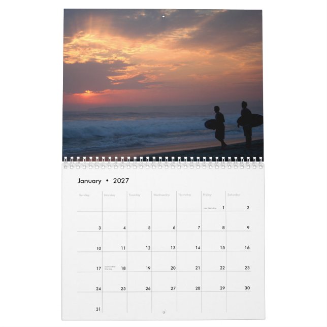 Calendario Escenas de la playa (Jan 2027)
