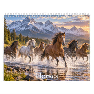 Calendario Escénico de Caballos Hermosos