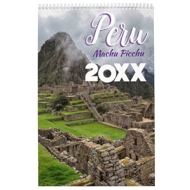 Calendario Escénico de Machu Picchu Perú para Pare (Tapa)