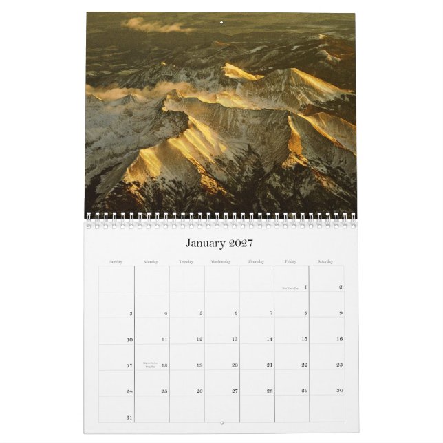 Calendario escénico del paisaje (Jan 2027)