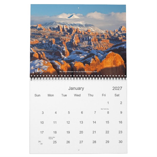 Calendario escénico del sudoeste 2011 del desierto (Jan 2027)