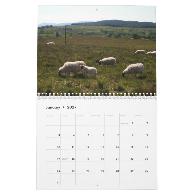 Calendario Escocia 2011 (Jan 2027)