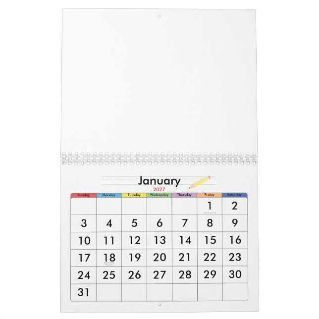 Calendario Escolar Daze (Jan 2027)