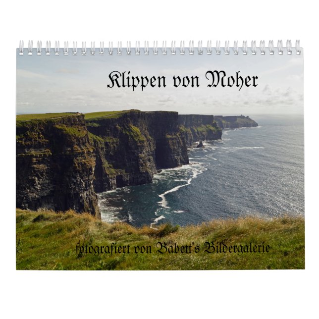 Calendario Escollos de Moher 2020 alemán (Reverso)