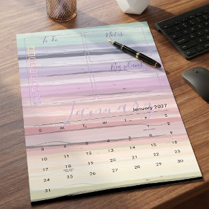Calendario Escritorio de oficina abstracto boho acuarela past