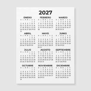 Calendario Español Magnético Minimalista Simple 20