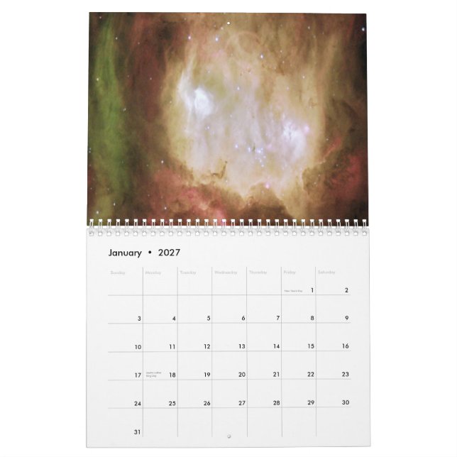 Calendario Espectáculo estelar de un espacio profundo (Jan 2027)