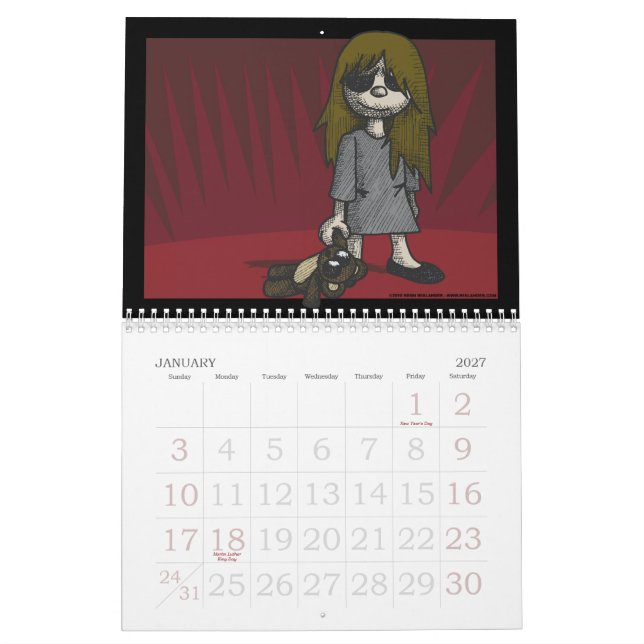Calendario espeluznante de los niños (Jan 2027)