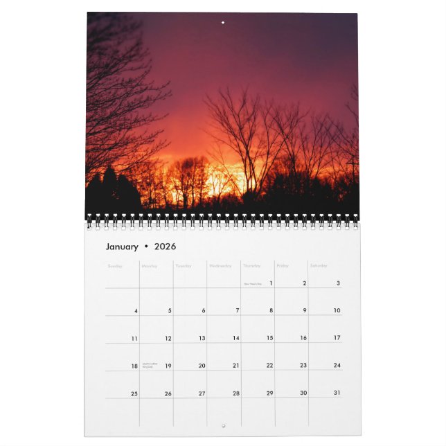 Calendario Esplendor de los atardeceres en 2014 (Jan 2026)