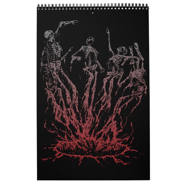 Calendario Esqueletos surgiendo de las llamas (Tapa)