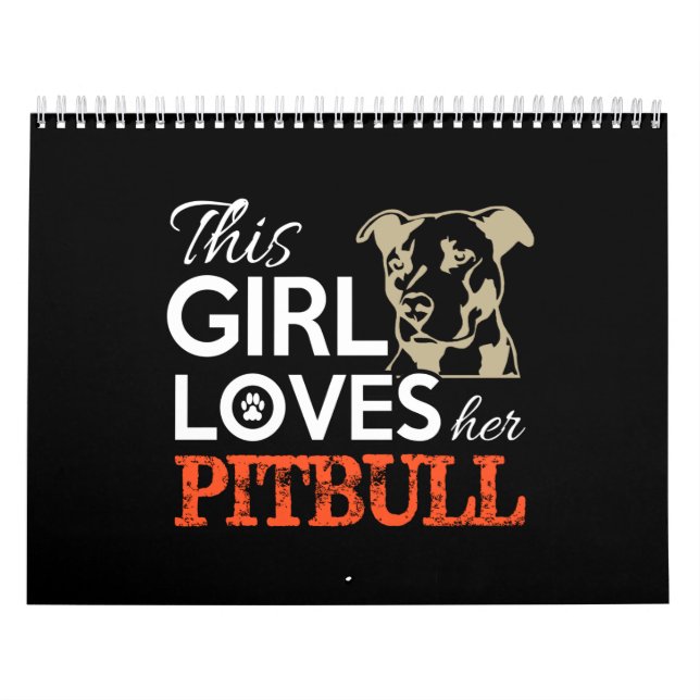 Calendario esta chica ama su pitbull (Tapa)