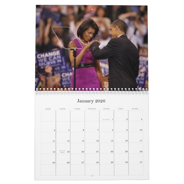 Calendario Estación primaria de Barack Obama (Jan 2026)