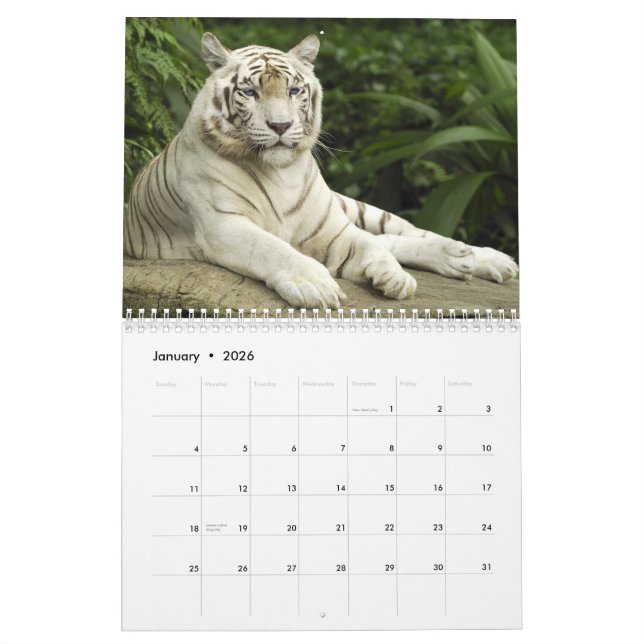 Calendario Estampado de animales impreso personalizado de los (Jan 2026)