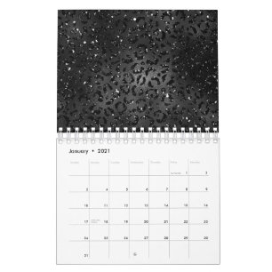 Calendario Estampado de leopardo guepardo negro Moda animal s