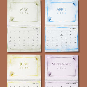 Calendario Estética de mariposa moderna acuarela