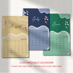 Calendario Estética floral suave y elegante