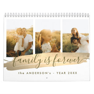 Calendario Estética Neutral Elegante Foto Familiar