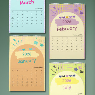 Calendario Estético Brillante y Alegre