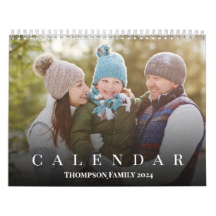 Calendario Estilo de letra de tipografía minimalista de foto