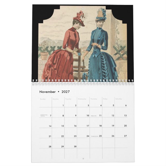 Calendario Estilo de renacimiento victoriano de Londres (Nov 2027)