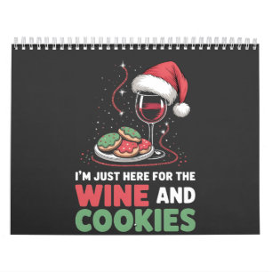 Calendario Estoy aquí para los Navidades de vino y galletas