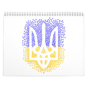 Calendario Estrellas de tridente de heraldry de Ucrania