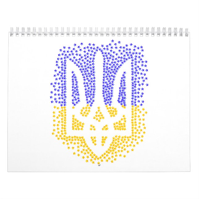 Calendario Estrellas de tridente de heraldry de Ucrania (Tapa)