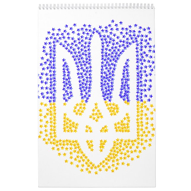 Calendario Estrellas de tridente de heraldry de Ucrania (Tapa)