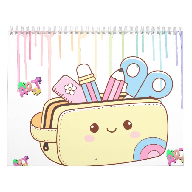 Calendario Estuche de lápices Kawaii Adorable (Tapa)