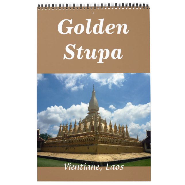 Calendario estupa dorada laos (Tapa)