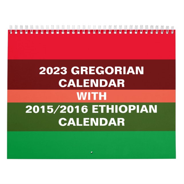 Calendario etíope y calendario gregoriano 2023 (Tapa)
