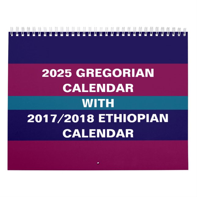 Calendario etíope y gregoriano de 2025 (Tapa)