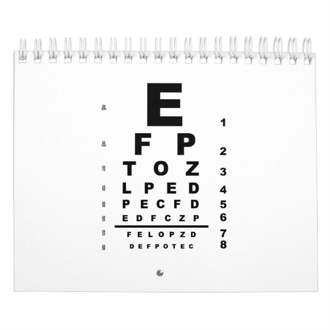 Calendario Examen de gráfico de prueba ocular (Tapa)