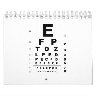 Calendario Examen de gráfico de pruebas oculares