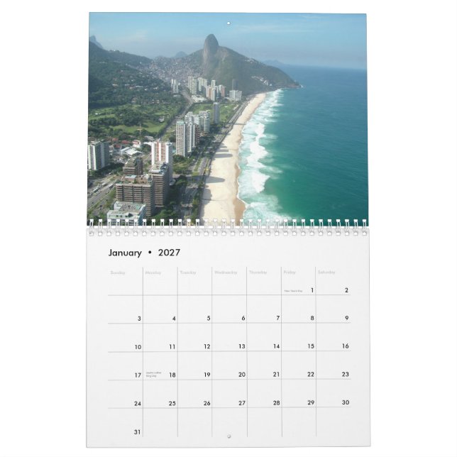 Calendario exclusivo de las imágenes de Río de (Jan 2027)