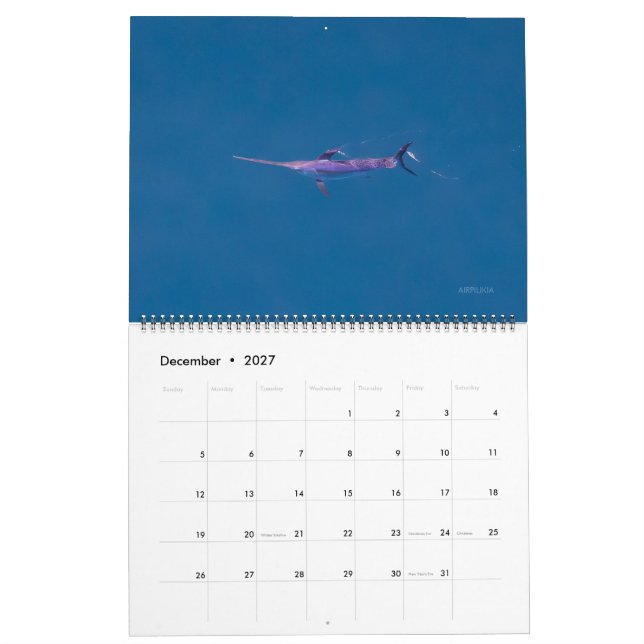 Calendario exclusivo de pez espada 2026 (Dec 2027)