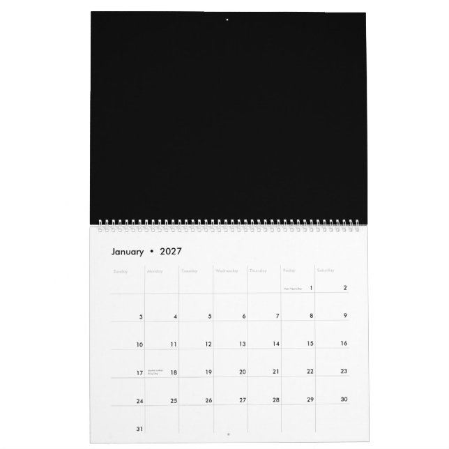 Calendario Explorar una cautivadora foto en blanco y negro (Jan 2027)