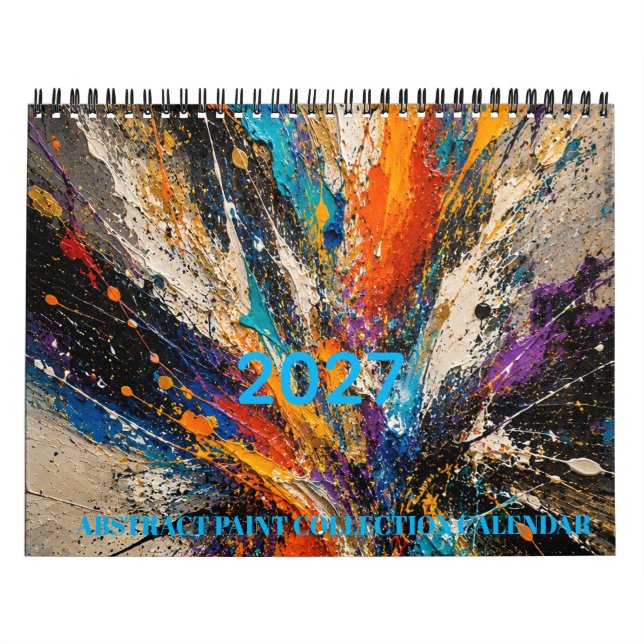 Calendario Explosión de Pintura Abstracta 2027 (Tapa)