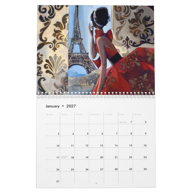 Calendario fabuloso atractivo 2012 de Trish Biddle (Jan 2027)