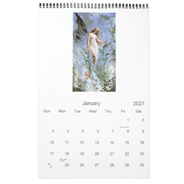 Calendario Faeries del vintage (Jan 2027)