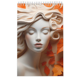 Calendario Fall Woman Orange Lovers Autumn Leaves Browns Tans