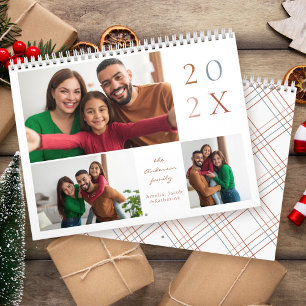 Calendario Familia de Collage de fotos de Año 3 minimalista c