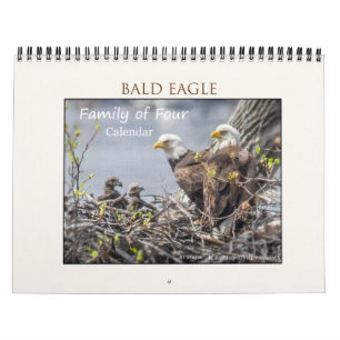 Calendario Familia de cuatro miembros de Eagle calvo
