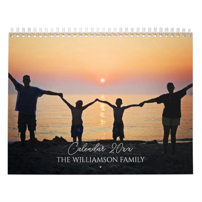 Calendario Familia de fotos Minimalista moderna personalizada (Tapa)