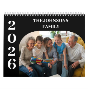Calendario Familia de Fotos Sencillas y Modernas de Personali