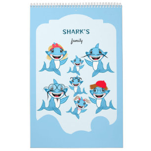 Calendario Familia Feliz de Tiburones