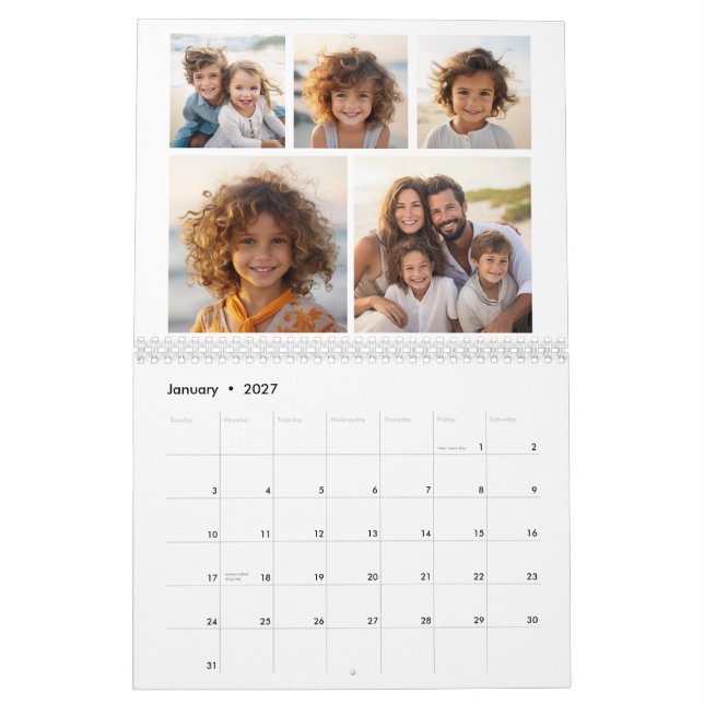 Calendario Familia moderna 60 Foto - 5 al mes - Personalizado (Jan 2027)